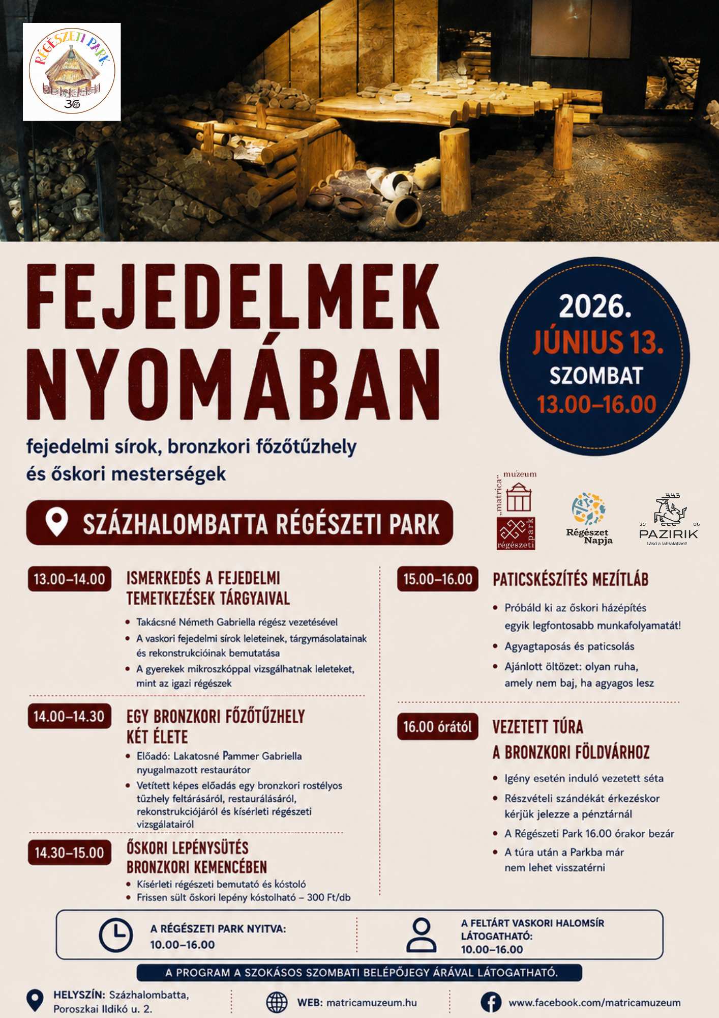 Régészet Napja 2026 a százhalombattai Régészeti Parkban!